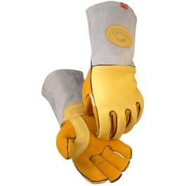 Elk Skin Wool Insulated Unlined Palm MIG/Stick Welding Gloves, Gold, L 1485-5