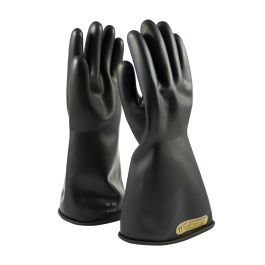 Class 00 Rubber Insulating Glove with Straight Cuff - 14", Black, 10 150-00-14/10