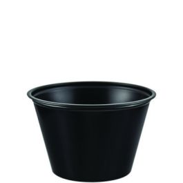 Polystyrene Portion Cups, 4 oz, Plastic, Black, 250/Bag, 10 Bags/Carton