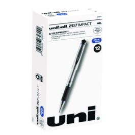 207 Impact Gel Pen, Stick, Bold 1 mm, Blue Ink, Silver/Black/Blue Barrel