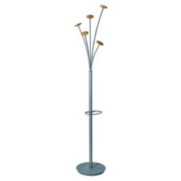 Festival Coat Stand with Umbrella Holder, Five Knobs, 13.97 x 14 x 73.62, Gray