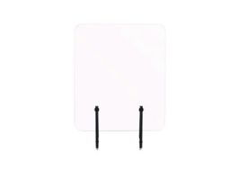 Protector Series Frameless Glass Desktop Divider, 35.4 x 0.16 x 35.4, Clear/Aluminum
