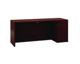 10500 Series Full-Height Right Pedestal Credenza, 72w x 24d x 29.5h, Mahogany