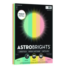Color Cardstock -"Punchy Pastels" Assortment, 65 lb Cover Weight, 8.5 x 11, Assorted, 100/Pack
