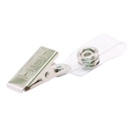 Badge Straps with Clips, 0.38" x 2.75", Clear, 25/Pack