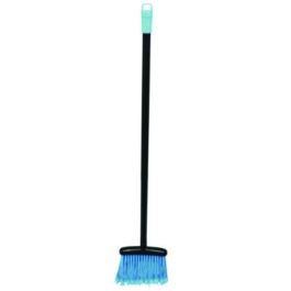 Lobby Dust Pan Broom, 36.86", Black/Blue, 12/Carton
