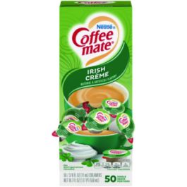 Liquid Coffee Creamer, Irish Cream, 0.38 oz Mini Cups, 50/Box