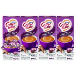 Liquid Coffee Creamer, Italian Sweet Cream, 0.38 oz Mini Cups, 50/Box, 4 Boxes/Carton