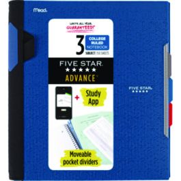 Advance Wirebound Notebook, 3-Subject, Medium/College Rule, Randomly Assorted Cover Color, (150) 11 x 8.5 Sheets