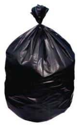 High-Density Waste Can Liners, 16 gal, 8 mic, 24" x 33", Black, 50 Bags/Roll, 20 Rolls/Carton