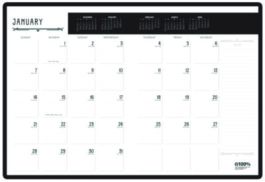 100% Recycled Deco Days Monthly Planner, 11 x 8.5, Black/Gold Cover, 12-Month (Jan to Dec): 2025