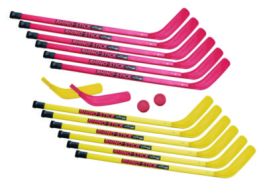 Indoor ABS Kids Hockey Set, 2 Pucks, 12 Sticks