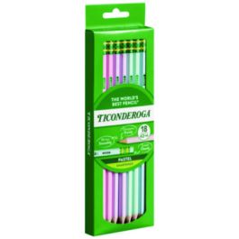 Pre-Sharpened Pencil, 2.2 mm, HB (#2), Black Lead, Pastel Assorted Barrel, 18/Pack
