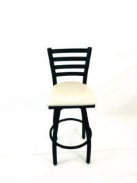 Boggs Series Barstool, Supports Up to 300 lb, 30.5" Seat Height, Cream Seat, Black Back, Black Base