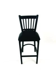 Cobra Series Barstool, Supports Up to 300 lb, 28.5" Seat Height, Black Seat, Black Back, Black Base