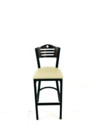 Eagle Series Barstool, Supports Up to 300 lb, 28.5" Seat Height, Taupe Seat, Dark Walnut Back, Black Base