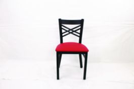 X Series Chair, Supports Up to 300 lb, 18" Seat Height, Red Seat, Black Back, Black Base