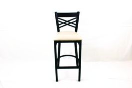 X Series Barstool, Supports Up to 300 lb, 29.5" Seat Height, Cream Seat, Black Back, Black Base