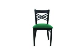 X Series Chair, Supports Up to 300 lb, 18" Seat Height, Green Seat, Black Back, Black Base