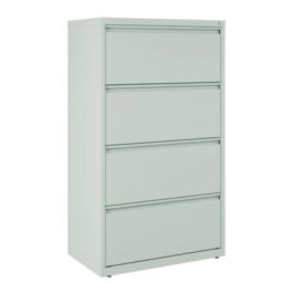 Lateral File, 4 Legal/Letter-Size File Drawers, Light Gray, 30" x 18.62" x 52.5"