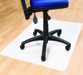 Cleartex Polypropylene Anti-Slip Foldable Chair Mat for Hard Floors, 45" w x 53" l, Translucent