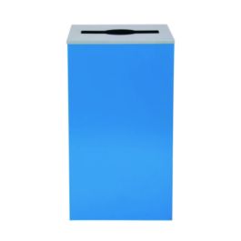 29 Gallon Trash/Recycling Cans, Steel, Blue Can with Mixed Lid