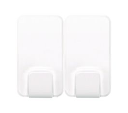 X-large Utility Hooks, Plastic, White, 15 lb Capacity, 2 Hooks and 8 Strips/Pack