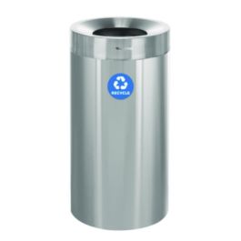 27 Gallon Stainless Steel Recycling Can, Brushed Stainless Steel