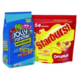 Chewy and Hard Candy Party Asst, Jolly Rancher/Starburst, 8.5 lbs Total, 2 Bag Bundle
