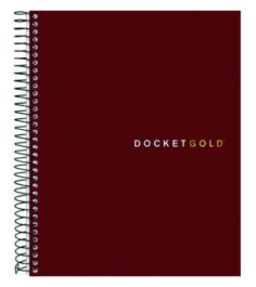 Docket Gold Planner, Project-Management Format with Narrow Ruling, Black Paperboard Cover, (70) 8.5 x 6.75 Sheets