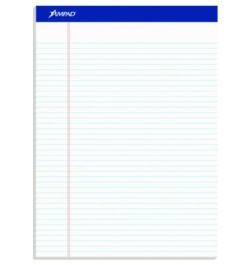 Perforated Writing Pads, Narrow Rule, 50 White 8.5 x 11.75 Sheets, Dozen