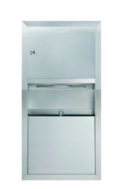 Recessed Commercial Paper Towel Dispenser with 2 Gal Waste Receptacle, 28 x 4.3 x 14, Stainless Steel