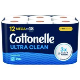 Ultra CleanCare Toilet Paper, Strong Bath Tissue, Septic Safe, 1-Ply, White, 284 Sheets/Roll, 12 Rolls/Pack, 4 Packs/Carton