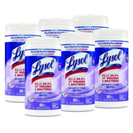 Disinfecting Wipes, 1-Ply, 7 x 7.25, Early Morning Breeze, White, 80 Wipes/Canister, 6 Canisters/Carton
