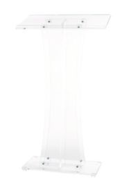 Acrylic Stand-Up Podium Lectern Speaker Stand, 26 x 13 x 47, Clear