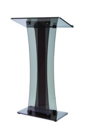 Acrylic Stand-Up Podium Lectern Speaker Stand, 26 x 13 x 47, Black
