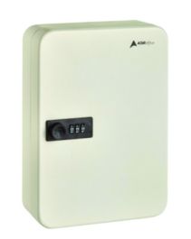 Steel Heavy-Duty Key Cabinet with Combination Lock, 48-Key, 7.1 x 3 x 10, Stainless Steel 304, White
