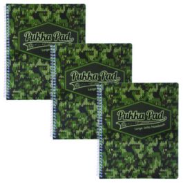 Letter Size Notebook, 1-Subject, Medium/College Rule, Green/Black Cover, (100) 11 x 8.5 Sheets, 3/Pack