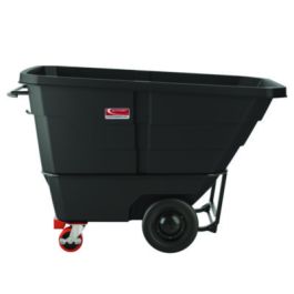 1 cu yd Heavy Duty Tilt Truck, Forkliftable Frame, 2,200 lb Capacity, Black/Red