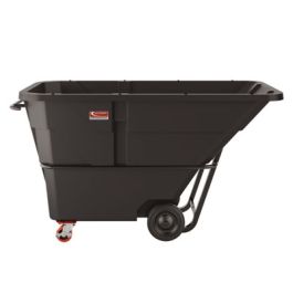 1.5 cu yd Standard Duty Tilt Truck, Forkliftable Frame, 1,300 lb Capacity, Black/Red
