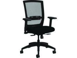 Quip Ergonomic Mesh Back Swivel Task Chair, Supports Up to 300 lb, Black Seat, Carbon Back, Black Base