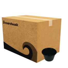 Souffle/Portion Cups, 4 oz, Plastic, Black, 2,500/Carton