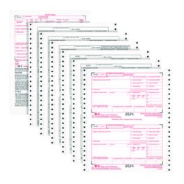 4-Part W-2 Continuous Feed Tax Forms, Fiscal Year: 2024, Four-Part Carbonless, 5.5 x 8.5, 2 Forms/Sheet, 24 Forms Total