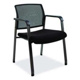 Alera Elgar Fabric Guest Chair, 24.41 x 22.64 x 31.73, Black Seat, Black Back, Black Base