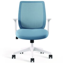 Alera Wessex Ergonomic Fabric Mesh Swivel Task Chair, Up to 275 lb, 17.09 to 20.83 Seat Height, Seafoam Seat/Back, White Base