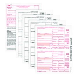 4-Part 1099-INT Tax Forms with Tax Forms Helper, Fiscal Year: 2024, 4-Part Carbonless, 8 x 5.5, 2 Forms/Sheet, 24 Forms Total