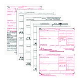 4-Part W-2 Tax Forms with Tax Forms Helper, Fiscal Year: 2024, Four-Part Carbonless, 8.5 x 5.5, 2 Forms/Sheet, 50 Forms Total