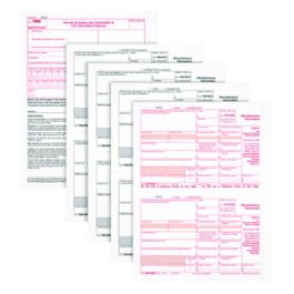 4-Part 1099-MISC Tax Forms with Tax Forms Helper, 2024, Four-Part Carbonless, 8.5 x 5.5, 2 Forms/Sheet, 50 Forms Total