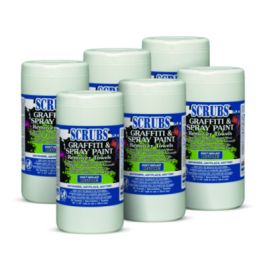 Graffiti and Paint Remover Towels, Citrus, 10 x 12, Neutral Scent, White/Orange, 30/Canister, 6 Canisters/Carton