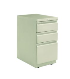 Flagship Freestanding Support Pedestal, Left or Right, 3-Drawers: Box/Box/File, Legal/Letter, Light Gray, 15" x 22.88" x 28"